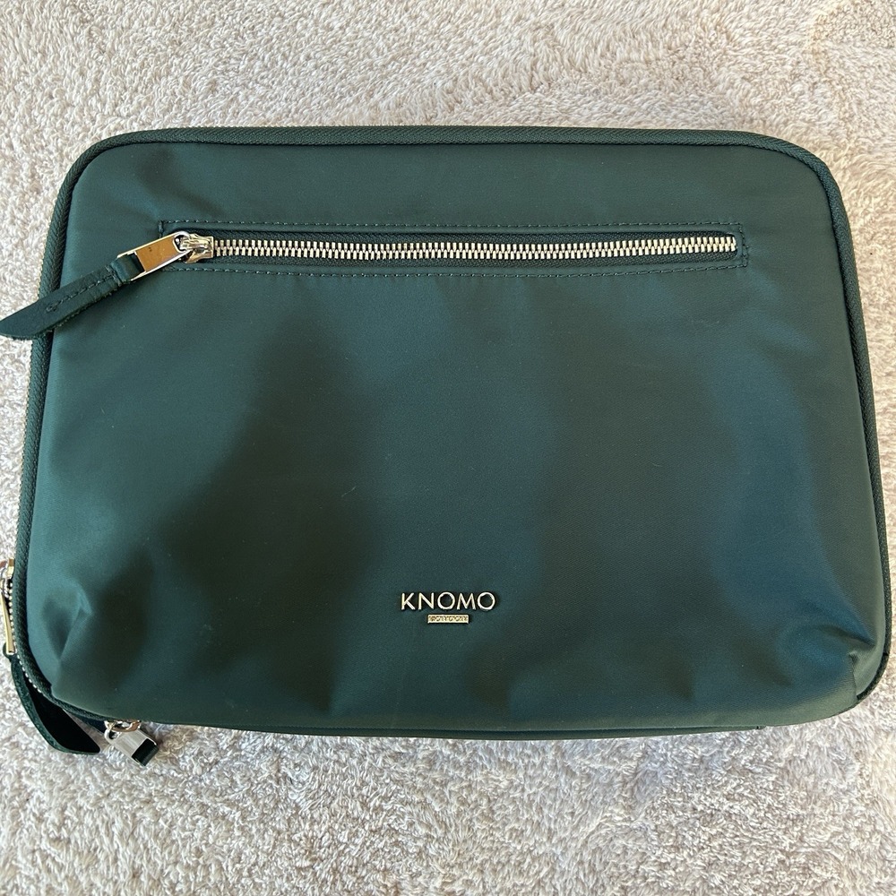 KNOMO‎ LONDON Mayfair 10.5" RFID Tech Organizer Tablet Folio Emerald Green EUC